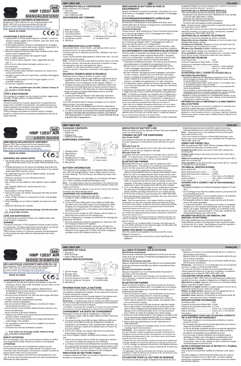 Image de la première page du manuel de l'appareil HMP 12E07