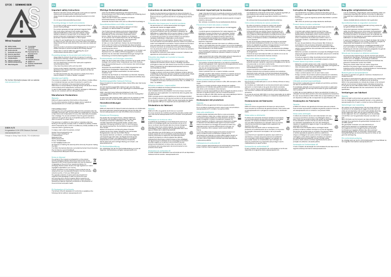 Page 1 de la notice Manuel utilisateur Sennheiser ADAPT 160T USB-C II