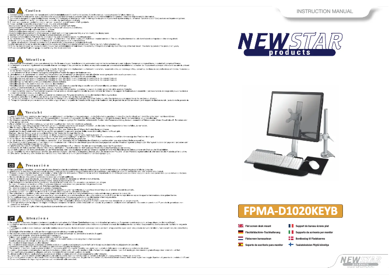Page 1 de la notice Manuel utilisateur Newstar FPMA-D1020KEYB