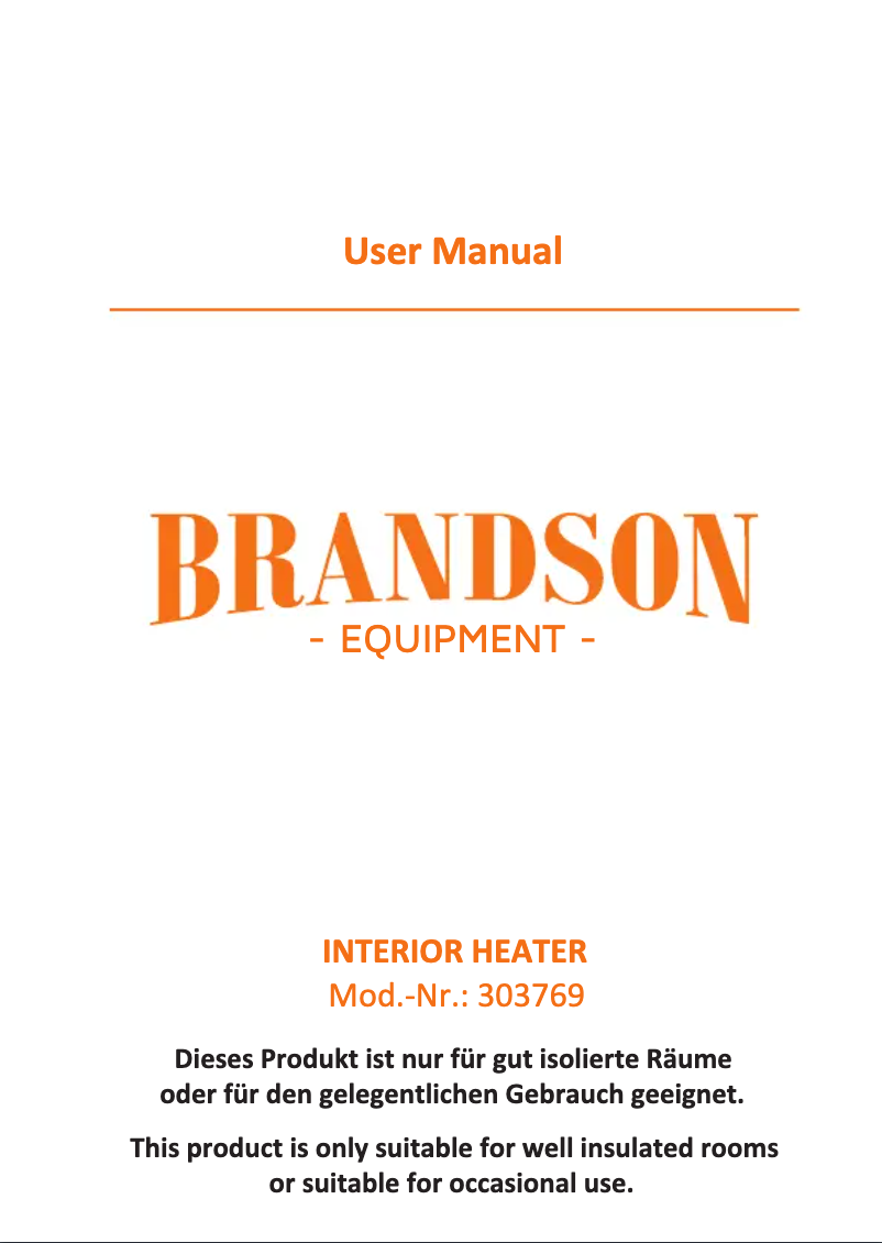 Page 1 de la notice Manuel utilisateur Brandson 303769