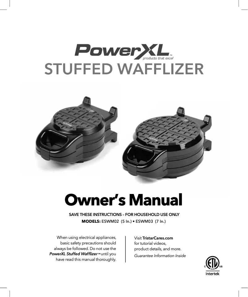 Page 1 de la notice Manuel utilisateur PowerXL Stuffed Wafflizer ESWM03