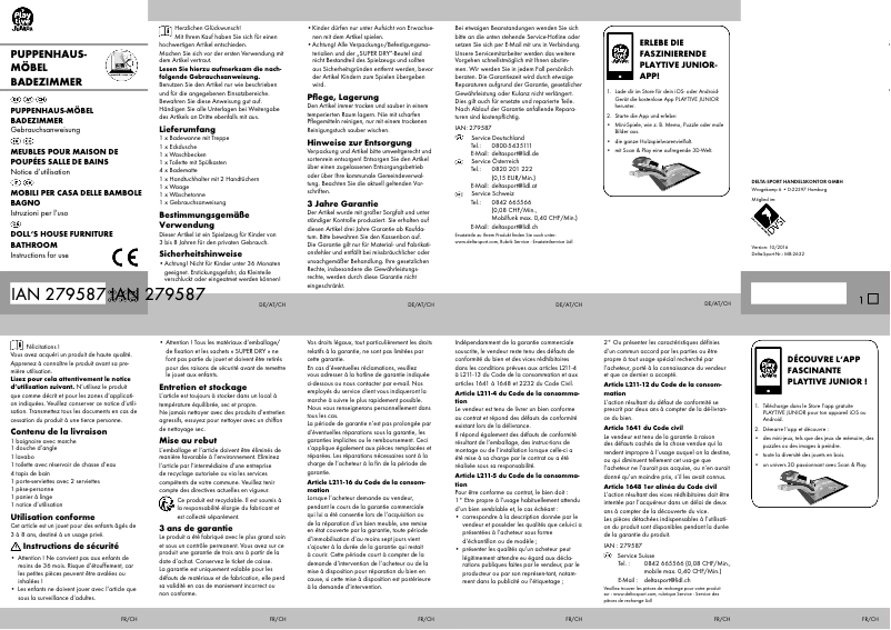 Page 1 de la notice Manuel utilisateur Playtive IAN 279587