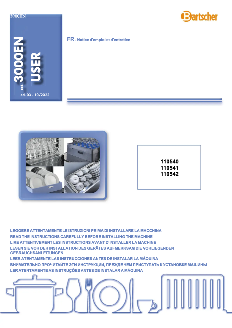 Page 1 de la notice Manuel utilisateur Bartscher US M500 LPWR K