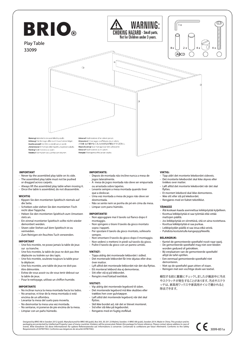 Page 1 de la notice Manuel utilisateur BRIO 33099