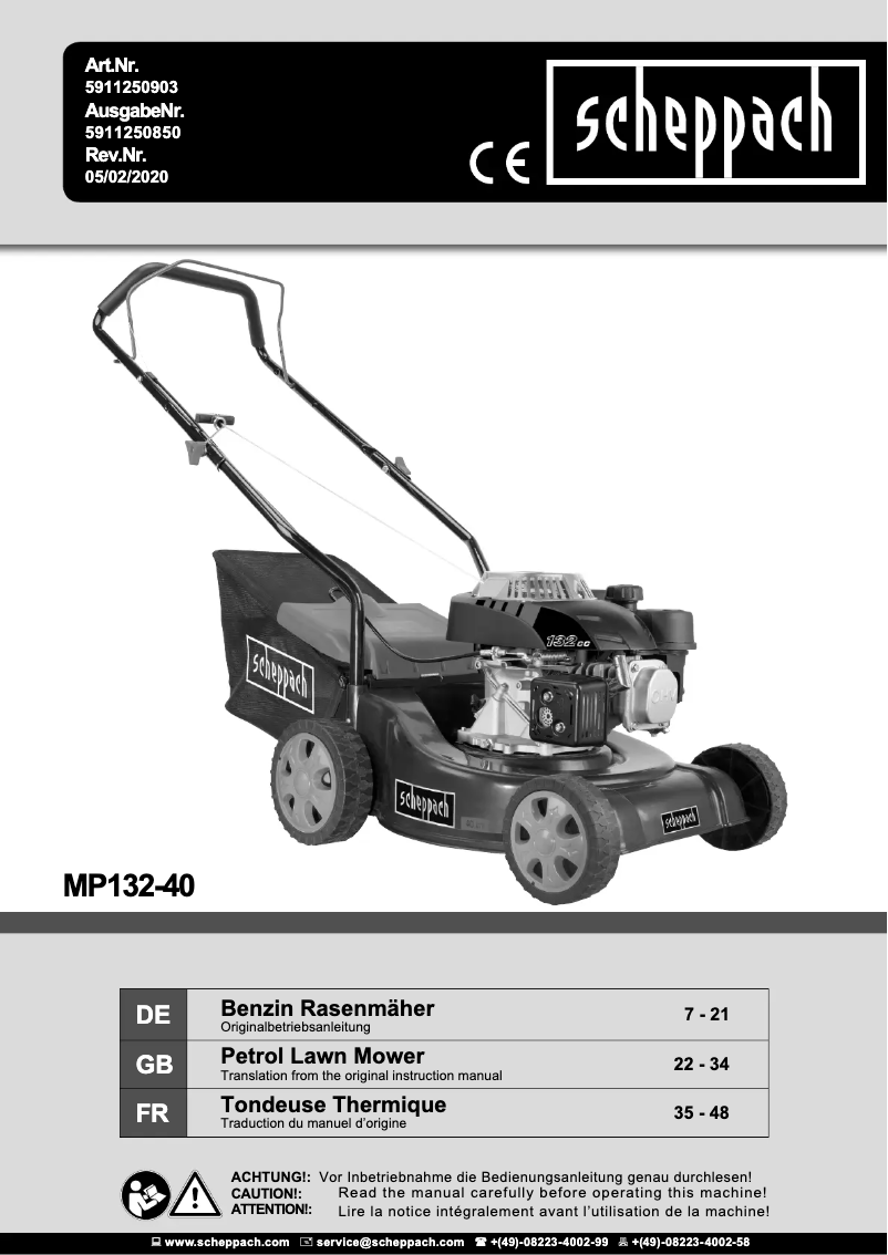 Image de la première page du manuel de l'appareil MP132-42