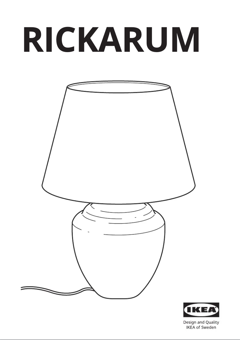 Page 1 de la notice Manuel utilisateur Ikea RICKARUM 803.495.34