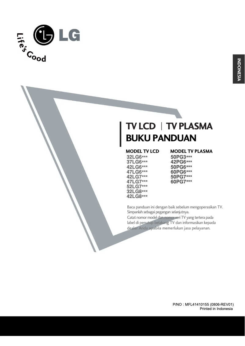 Page 1 de la notice Manuel utilisateur LG 47LG60FR