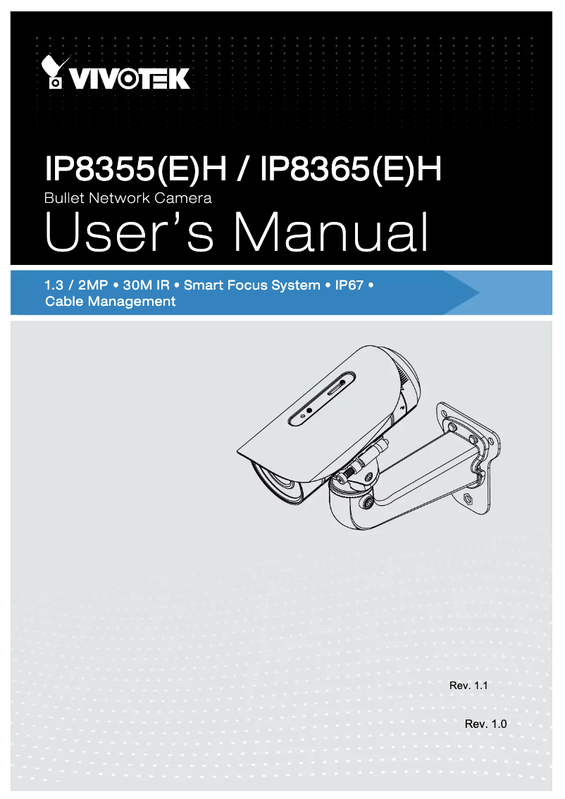 Page 1 de la notice Manuel utilisateur Vivotek IP8365H