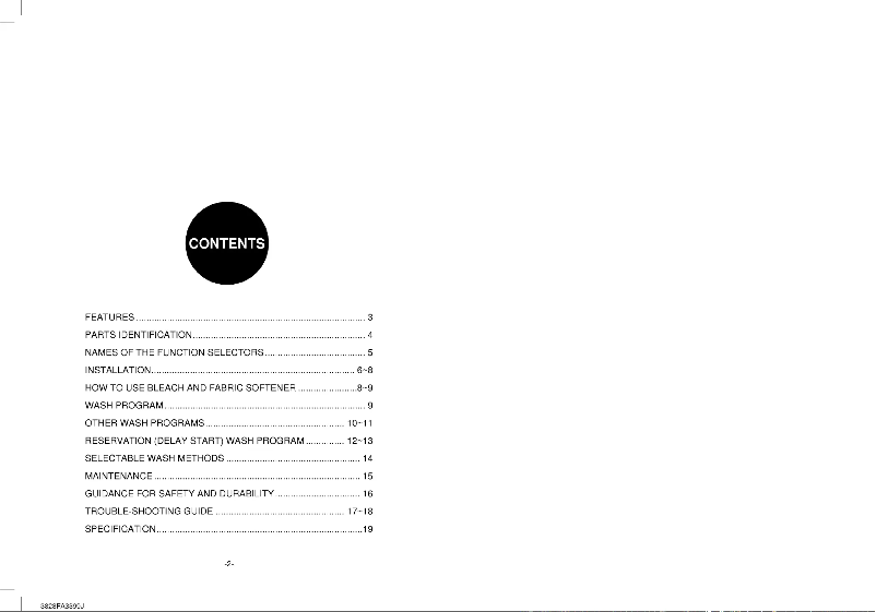 Page 1 de la notice Manuel utilisateur LG WF-90C