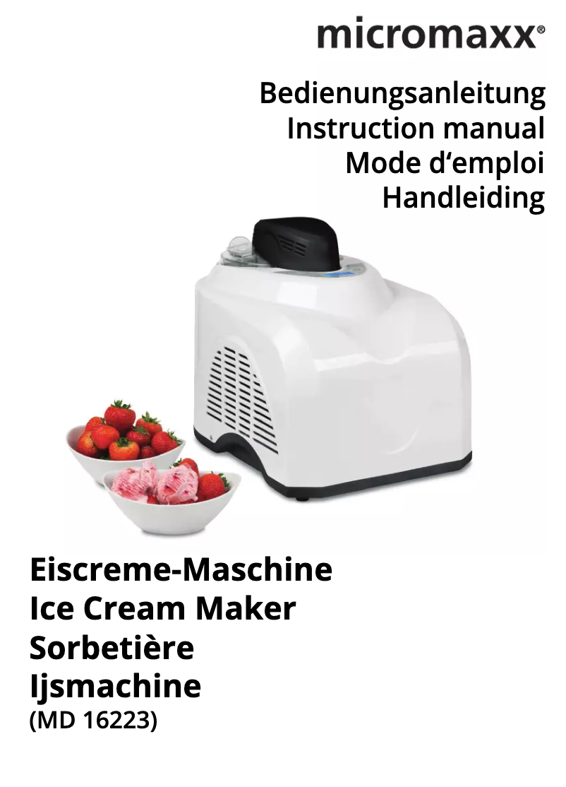 Page 1 de la notice Manuel utilisateur Micromaxx MD 16223