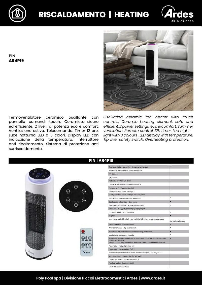 Imagen de la primera página del manual del dispositivo AR4P19