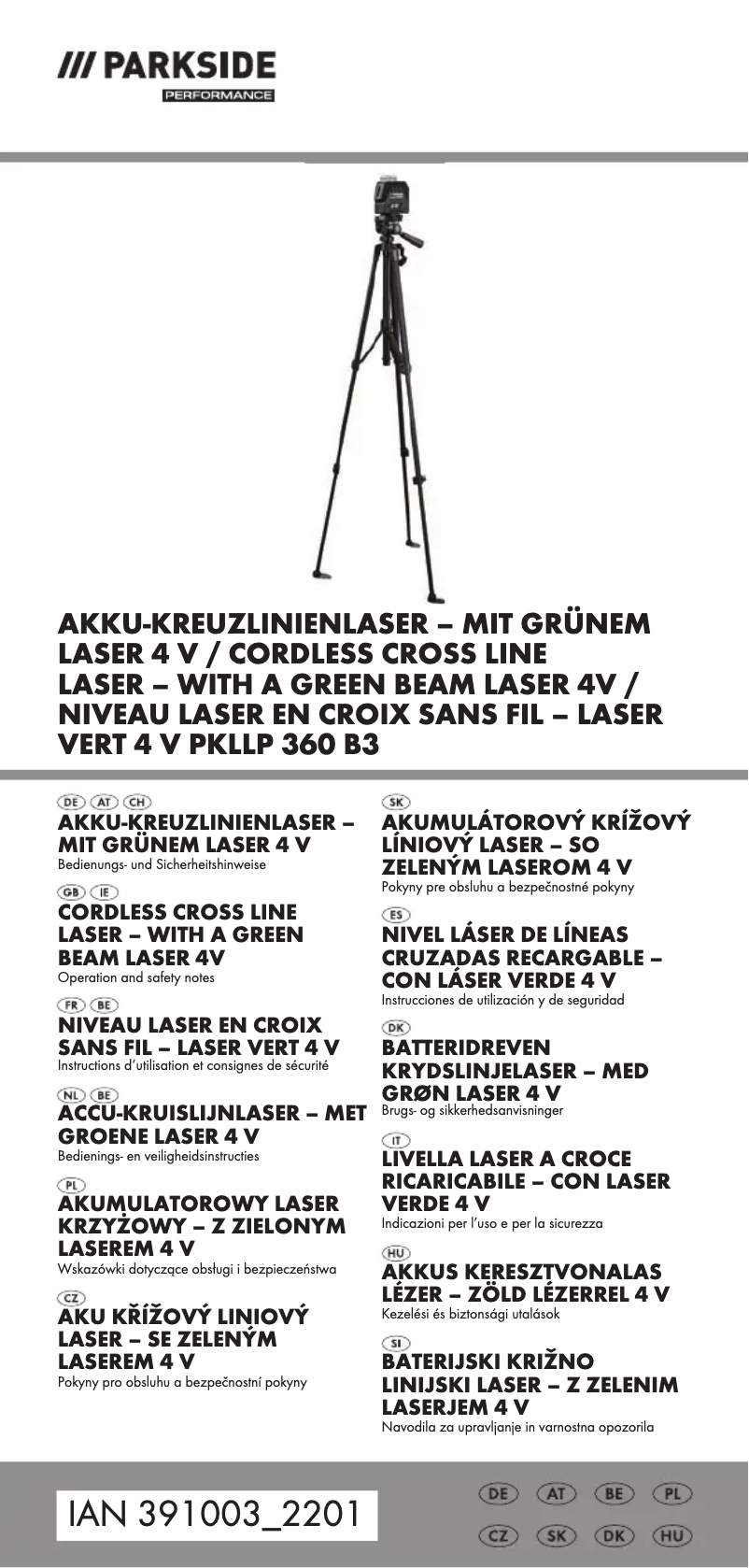 Page n°1 - Manuel utilisateur Parkside PKLLP 360 B3