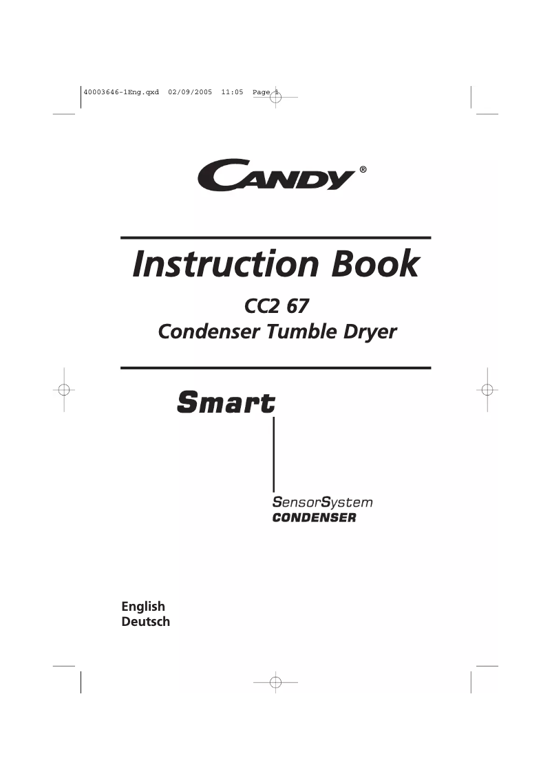 Page 1 de la notice Manuel utilisateur Candy CC2 67T-84