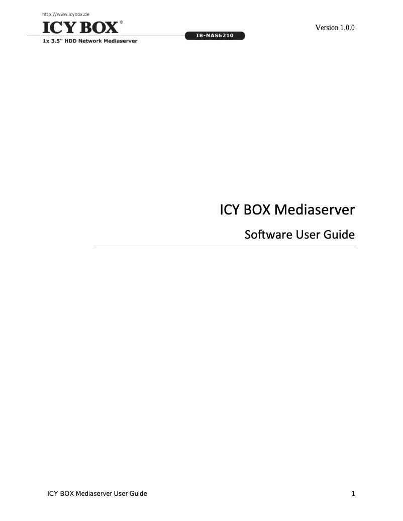 Page 1 de la notice Manuel utilisateur Raidsonic IB-NAS6210