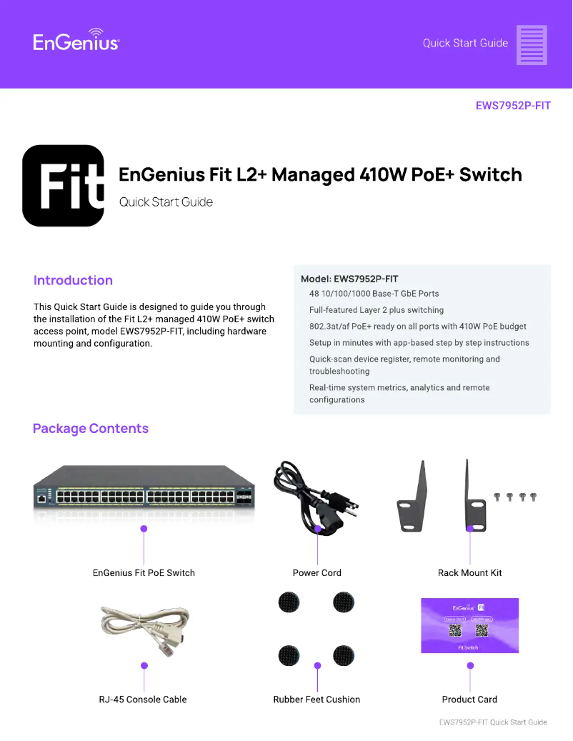 Page n°1 - Manuel utilisateur EnGenius EWS7952P-FIT