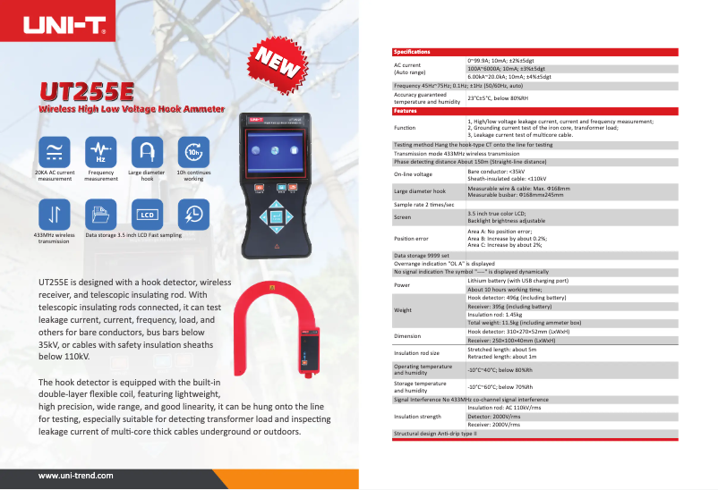 Page n°1 - Manuel utilisateur Uni-T UT255E