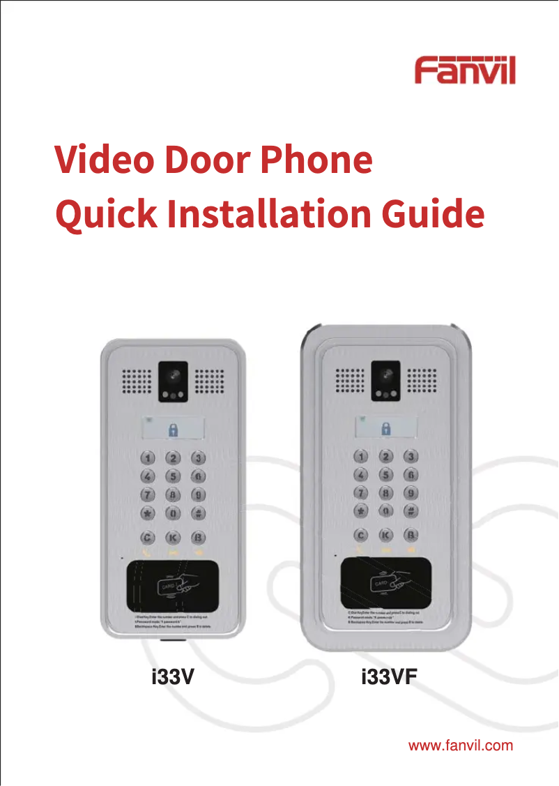 Page 1 de la notice Manuel utilisateur Fanvil I33VF