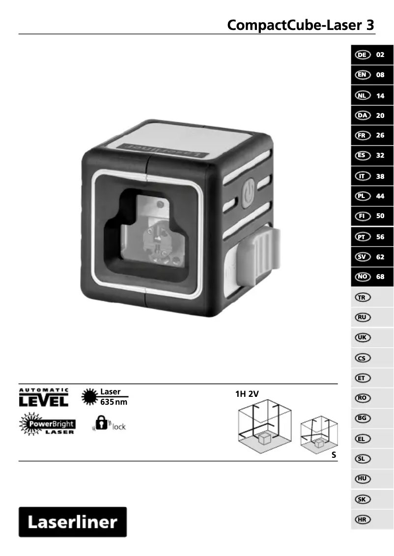 Image de la première page du manuel de l'appareil CompactCube-Laser 3