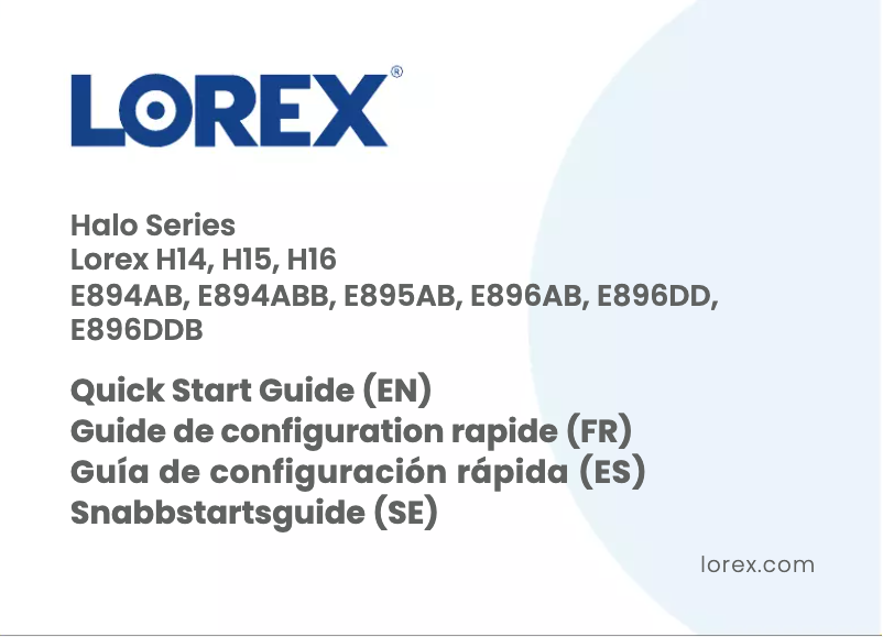 Página 1 del manual Guía de inicio rápido Lorex E894ABB-E