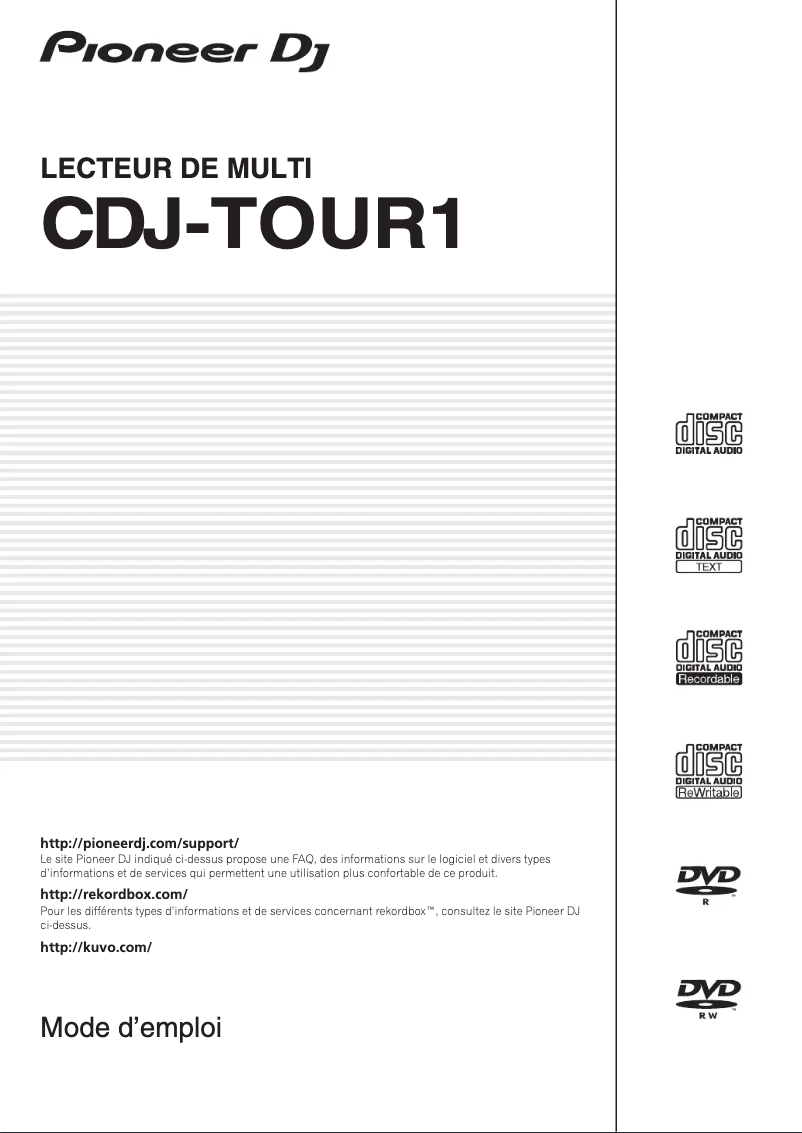 Page 1 de la notice Mode d'emploi Pioneer CDJ-TOUR1