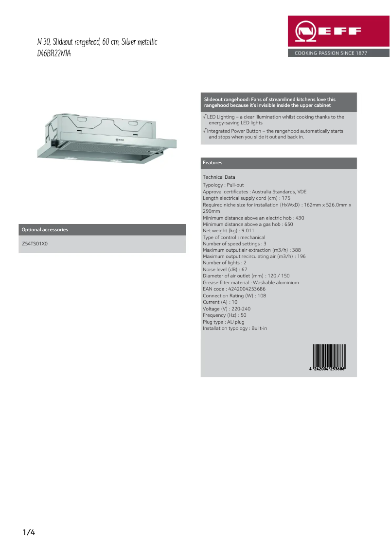 Image de la première page du manuel de l'appareil D46BR22N1A