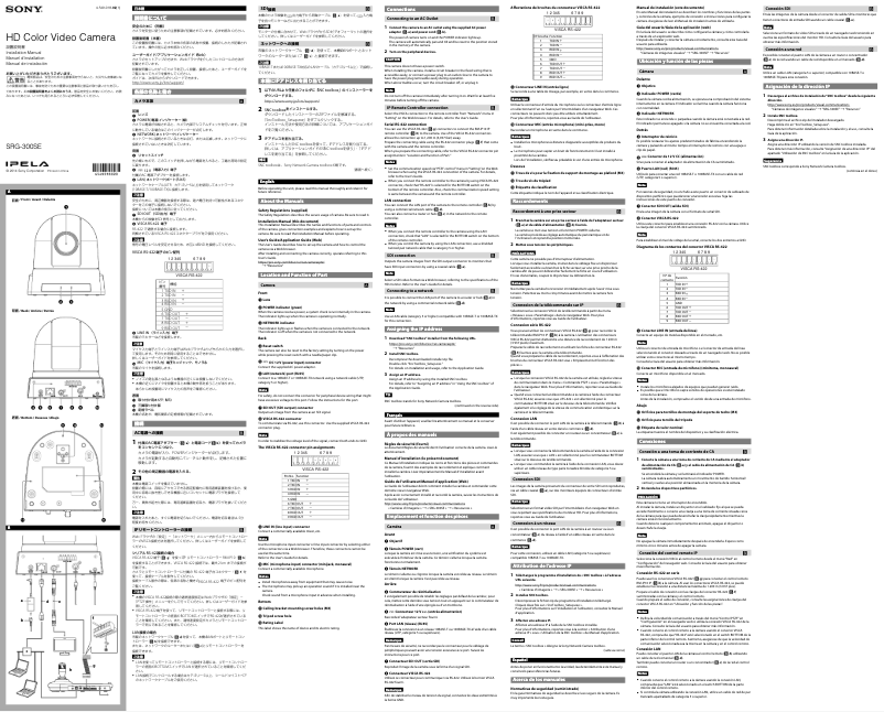 Page 1 de la notice Manuel utilisateur Sony SRG-300SE