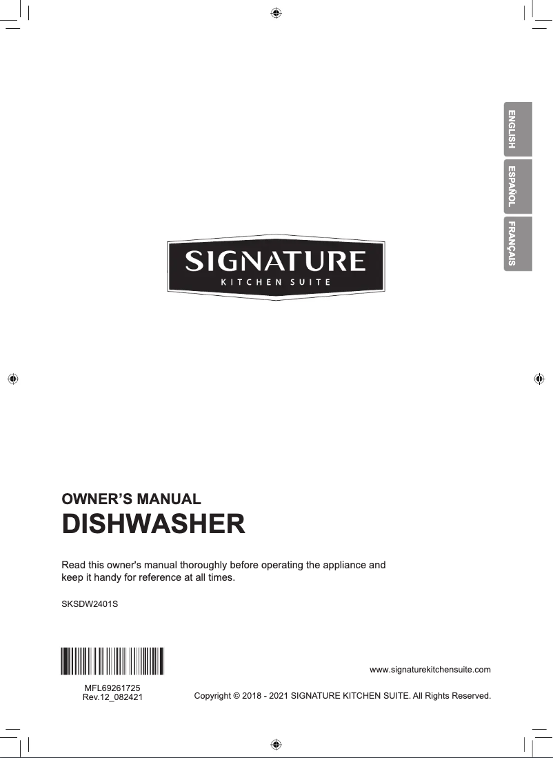 Page 1 de la notice Manuel utilisateur LG SKSDW2401S