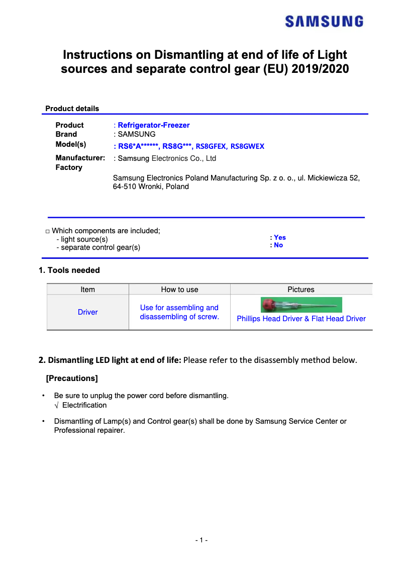 Page n°1 - Manuel utilisateur Samsung RS67A8510B1