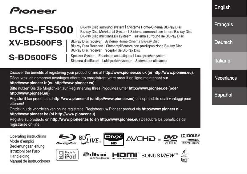 Page n°1 - Manuel utilisateur Pioneer BCS-FS500