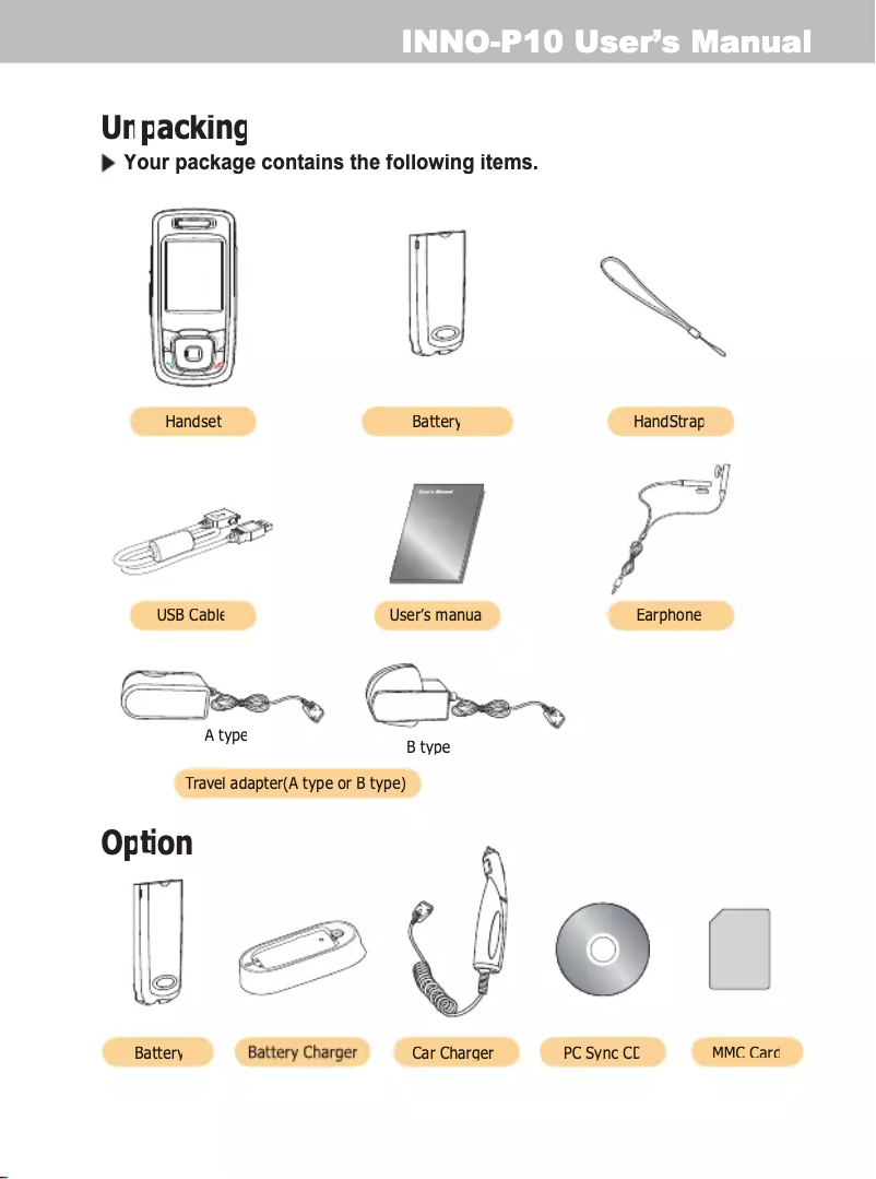 Image de la première page du manuel de l'appareil INNO P10