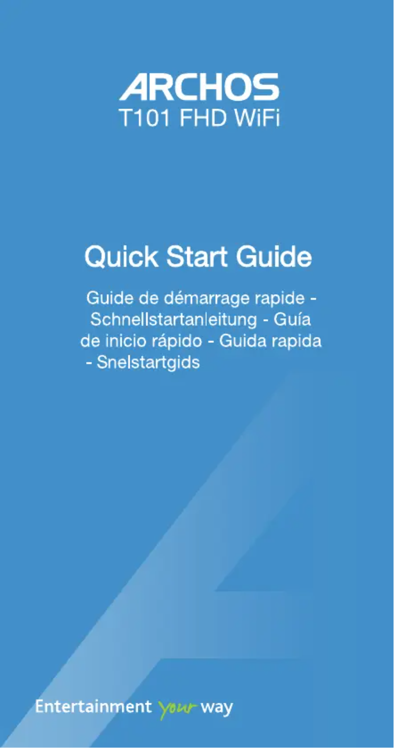 Page 1 de la notice Manuel utilisateur Archos T101 FHD Wifi