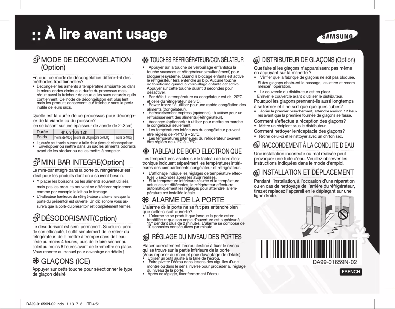 Image de la première page du manuel de l'appareil RS22HKNPN
