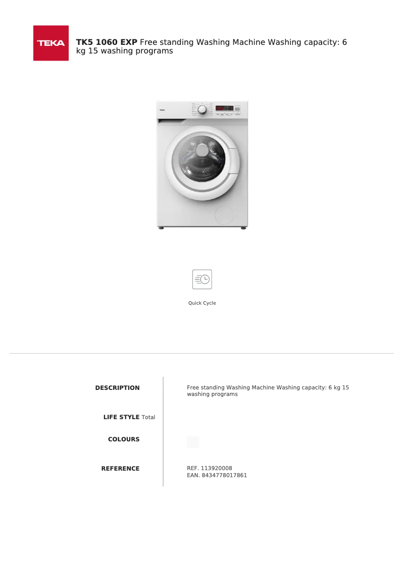 Image de la première page du manuel de l'appareil TK5 1060 EXP