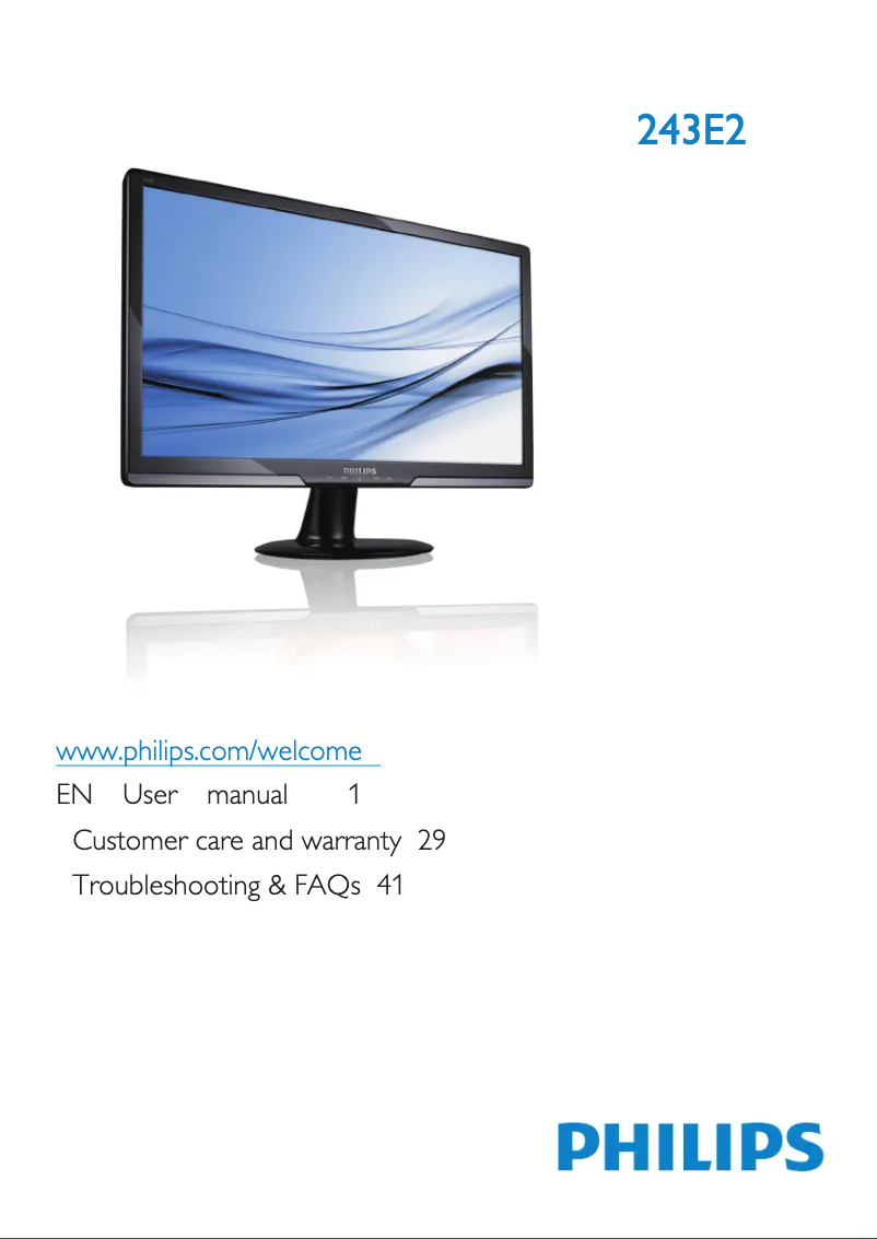 Page n°1 - Manuel utilisateur Philips E Line 243E2SB