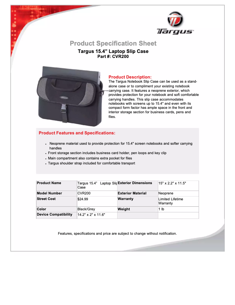 Image de la première page du manuel de l'appareil CVR200