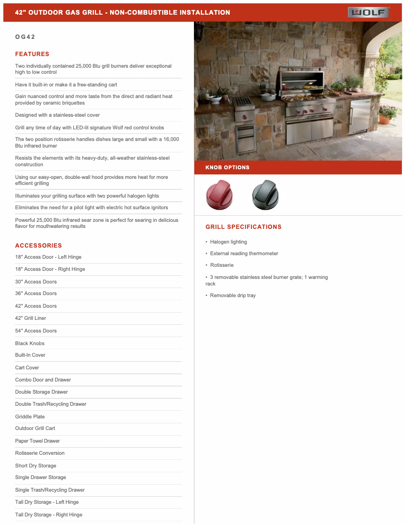 Page 1 de la notice Manuel utilisateur Wolf OG42