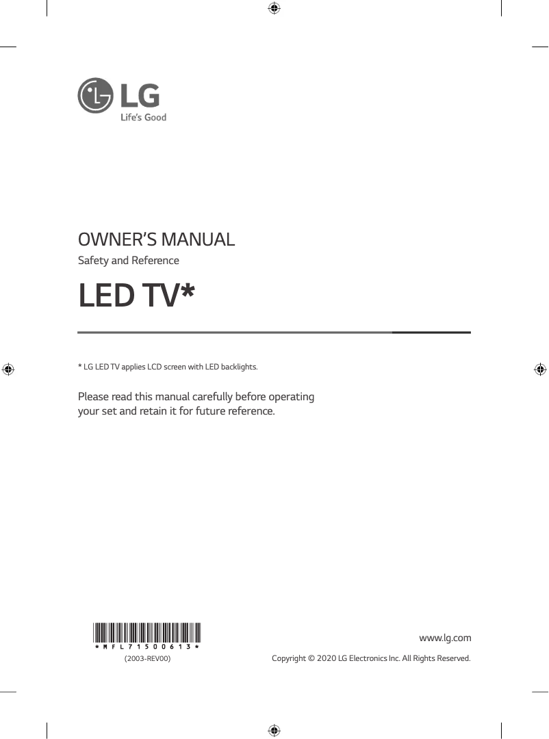 Página 1 del manual Manual de usuario LG 65NANO97VNA