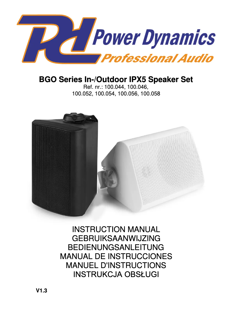 Page n°1 - Manuel utilisateur Power Dynamics BG040