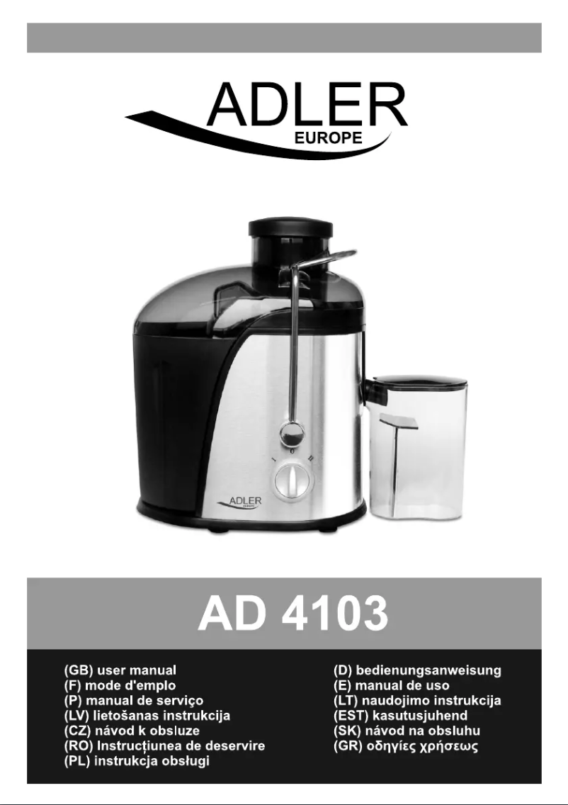 Page n°1 - Manuel utilisateur Adler AD 4103