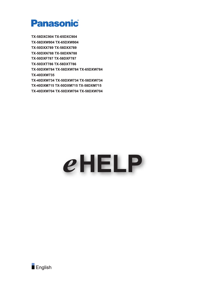 Page 1 de la notice Manuel utilisateur Panasonic TX-58DXX789