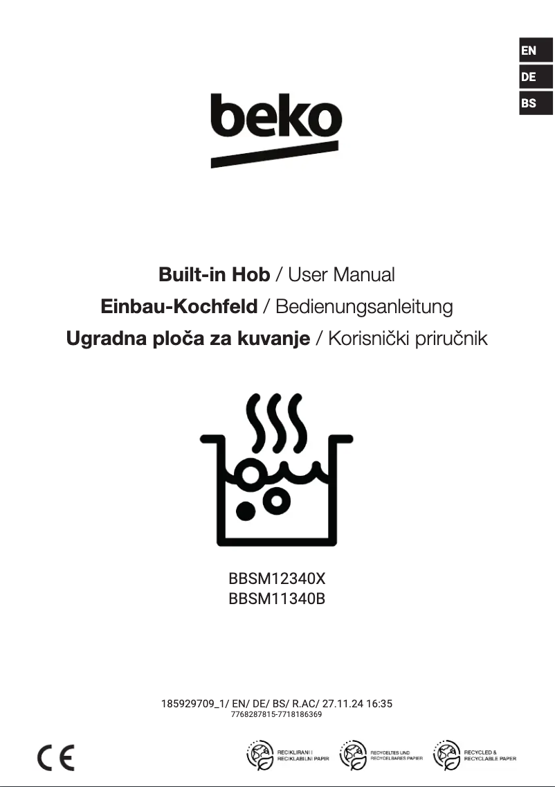 Image de la première page du manuel de l'appareil BBSM12340X