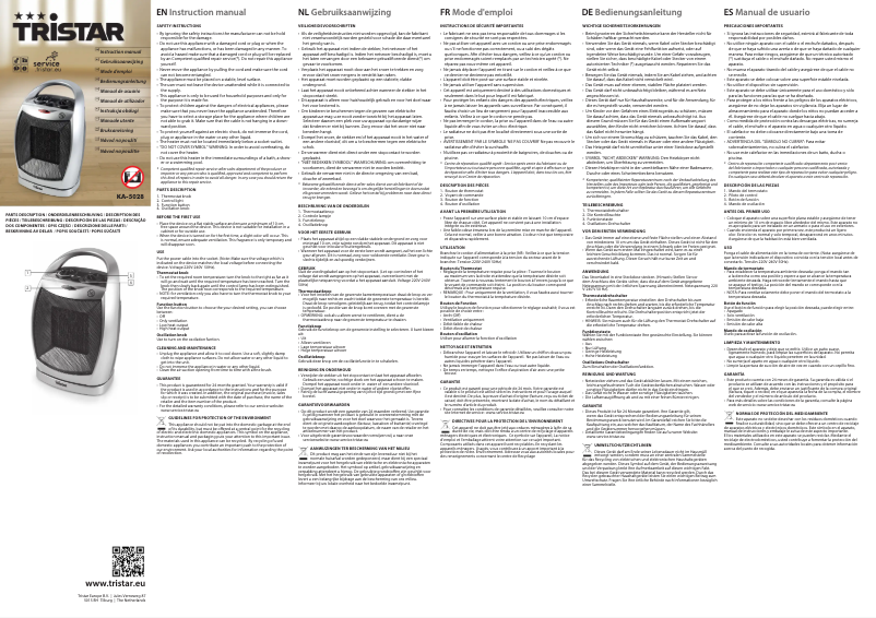Page 1 de la notice Manuel utilisateur TriStar KA-5028