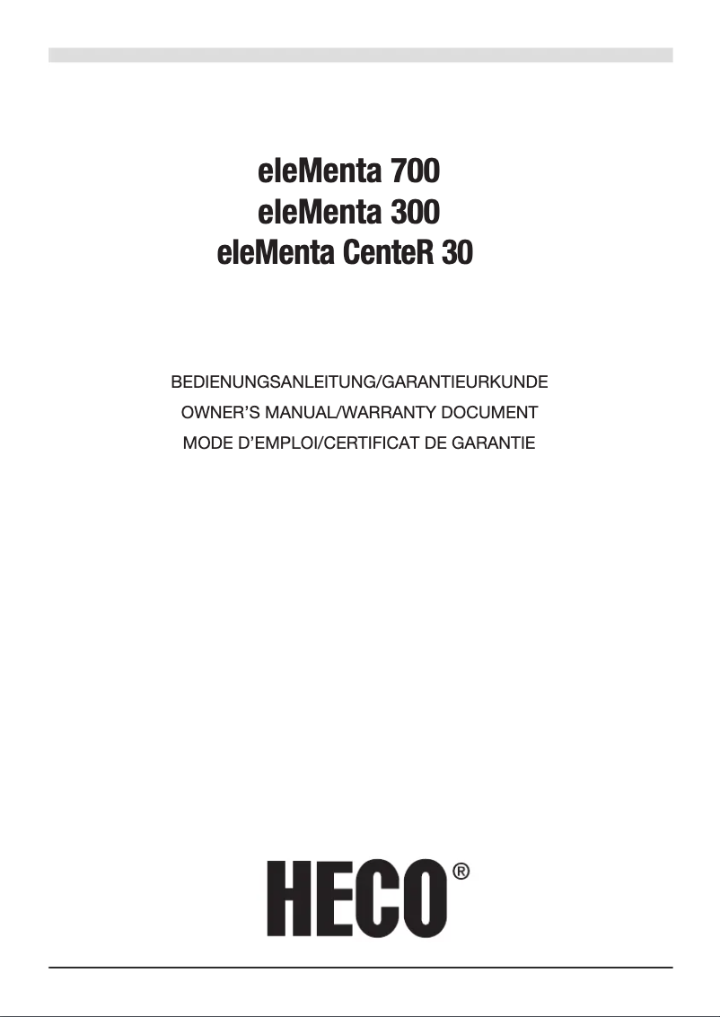 Imagen de la primera página del manual del dispositivo Elementa 300