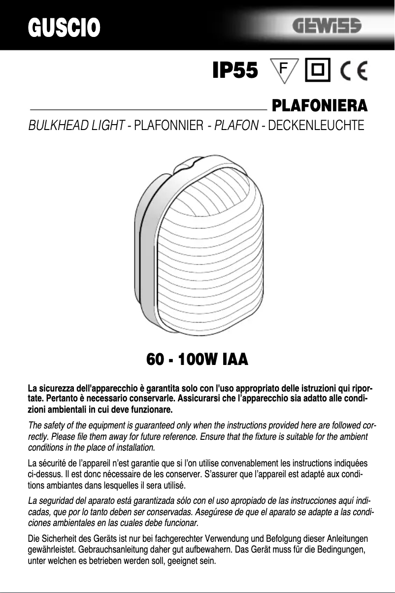 Page 1 de la notice Manuel utilisateur Gewiss GW80771