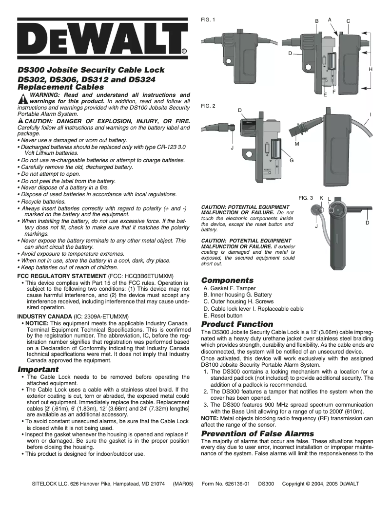 Página 1 del manual Manual de usuario DeWalt DS300