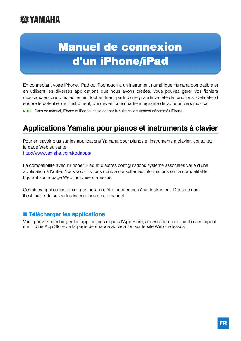Page 1 de la notice Manuel utilisateur Yamaha Arius YDP-S52