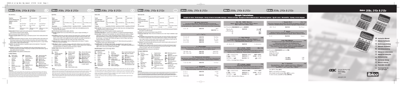 Page n°1 - Manuel utilisateur Ibico 210x