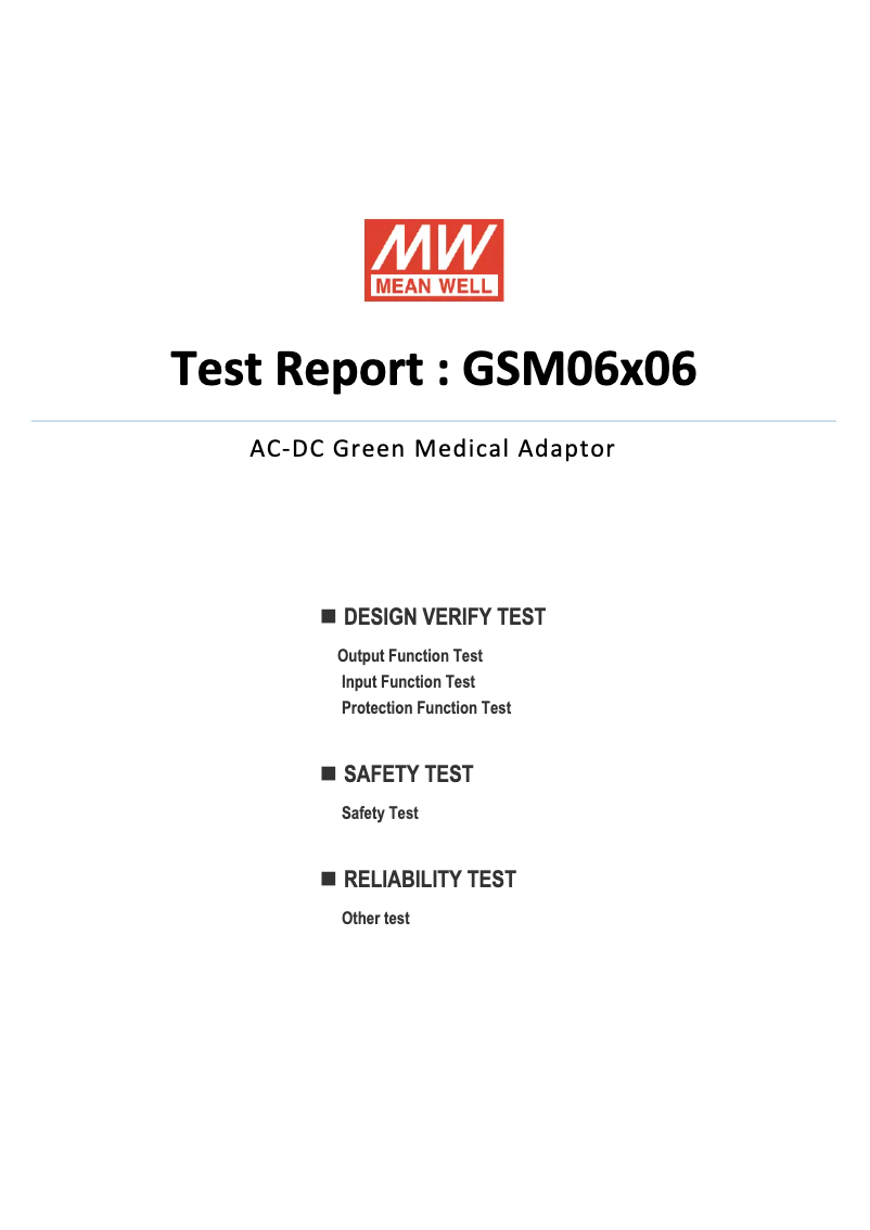 Page 1 de la notice Fiche technique Mean Well GSM06E06-P1J