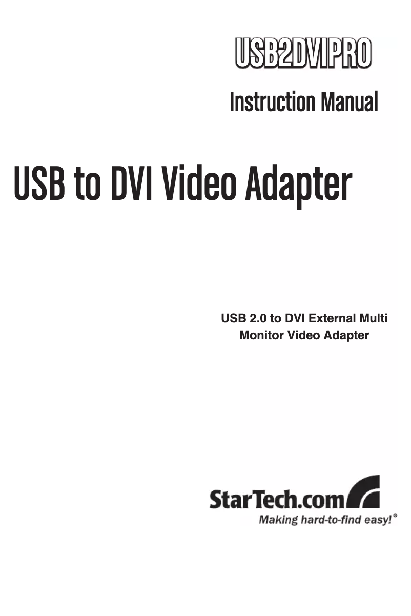 Image de la première page du manuel de l'appareil USB2DVIPRO