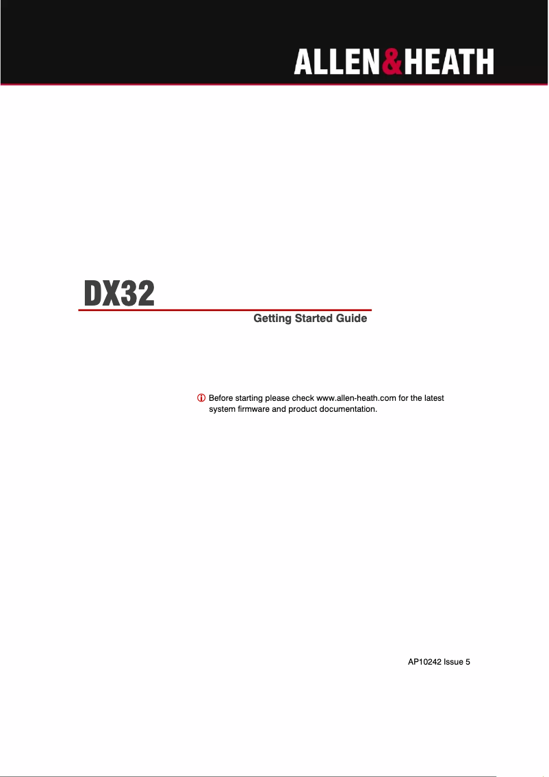 Page n°1 - Manuel utilisateur Allen & Heath DX32